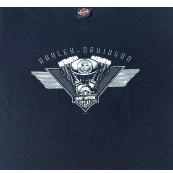 Vintage Harley Davidson Shirt Men Size L Black Graphic Motor Cycle Swannanoa NC - Picture 3 of 4